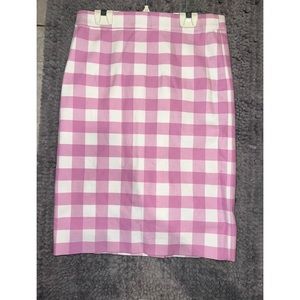 J. crew pink and white pencil skirt